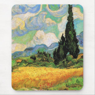 Van Gogh Wheat Field w Cypresses at Haute Galline Mouse Mat
