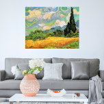 Van Gogh Wheat Field w Cypresses at Haute Galline Poster<br><div class="desc">Wheat Field with Cypresses at the Haute Galline Near Eygalieres by Vincent van Gogh is a vintage fine art post impressionism nature landscape painting. White clouds are swirling in the blue sky with fields of wheat and cypress trees on a farm. About the artist: Vincent Willem van Gogh (1853 -1890)...</div>