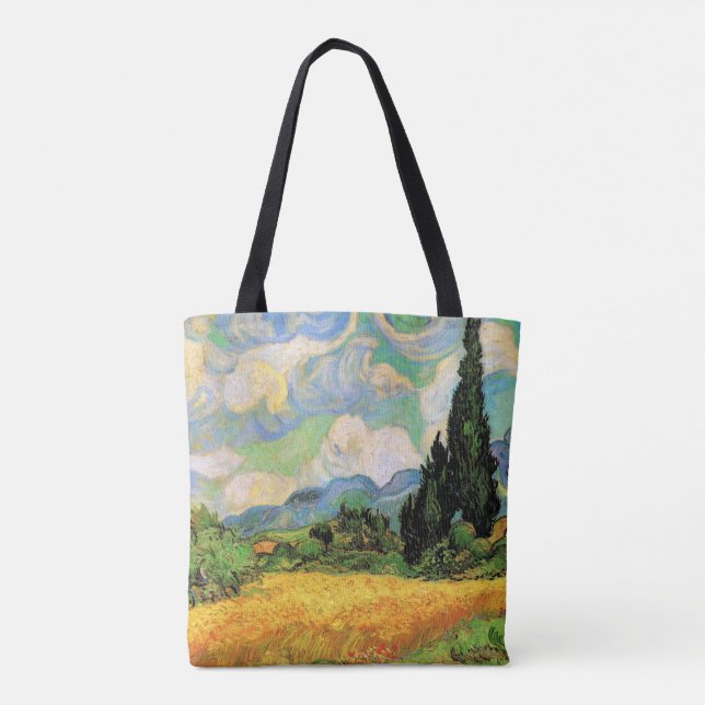Van Gogh Wheat Field w Cypresses at Haute Galline Tote Bag (Back)