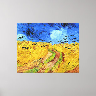 Van Gogh - Wheat Field with Crows, famous painting Canvas Print