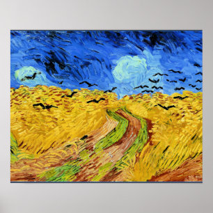 Van Gogh - Wheat Field with Crows, famous painting Poster