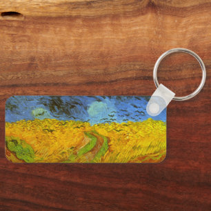 Van Gogh Wheat Field with Crows, Vintage Fine Art Key Ring