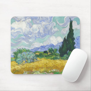 Van Gogh Wheat Field with Cypresses Art Mouse Mat