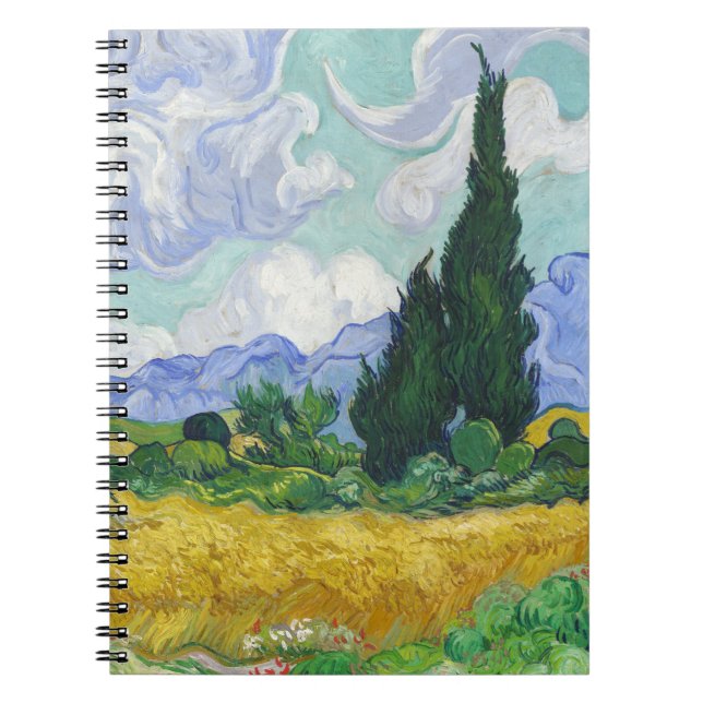 Van Gogh Wheat Field with Cypresses Art Notebook (Front)
