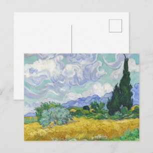 Van Gogh Wheat Field with Cypresses Art Postcard