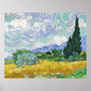 Van Gogh Wheat Field with Cypresses Art Poster