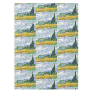 Van Gogh Wheat Field with Cypresses Art Tablecloth