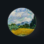 Van Gogh Wheat Field with Cypresses. Impressionism 3 Cm Round Badge<br><div class="desc">Van Gogh "Wheat Field with Cypresses" button.</div>