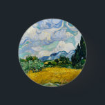 Van Gogh Wheat Field with Cypresses. Impressionism 3 Cm Round Badge<br><div class="desc">Van Gogh "Wheat Field with Cypresses" button.</div>