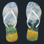 Van Gogh Wheat Field with Cypresses. Impressionism Flip Flops<br><div class="desc">Van Gogh "Wheat Field with Cypresses" flip flops.</div>