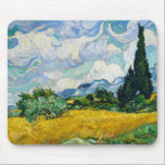 Van Gogh Wheat Field with Cypresses. Impressionism Mouse Mat<br><div class="desc">Van Gogh "Wheat Field with Cypresses" mouse pad.</div>