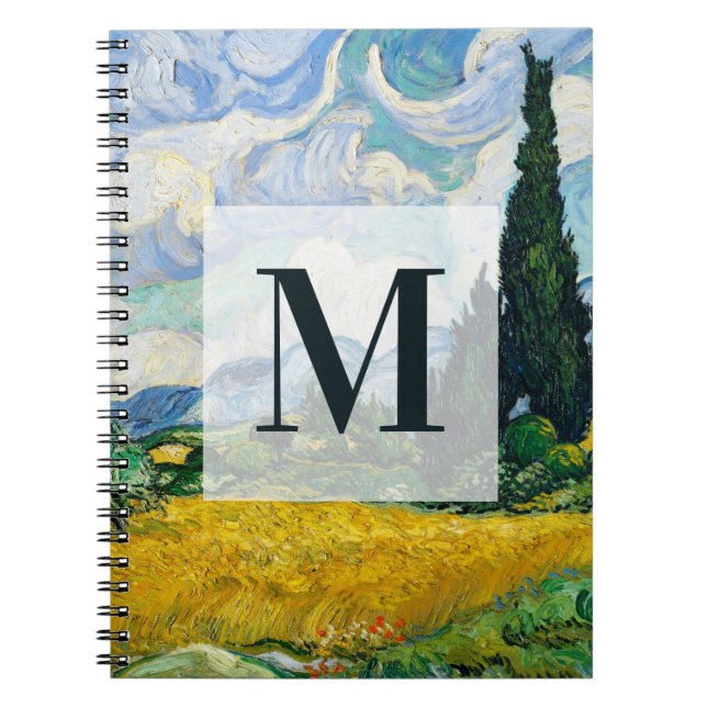 Van Gogh Wheat Field with Cypresses. Impressionism Notebook (Front)