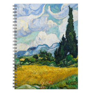Van Gogh Wheat Field with Cypresses. Impressionism Notebook