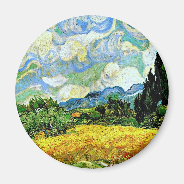 Van Gogh: Wheat Field with Cypresses Magnet (Front)