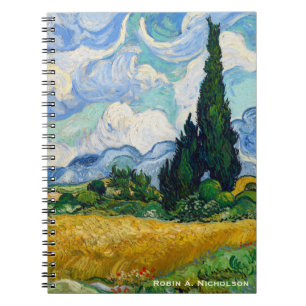 Van Gogh Wheat Field with Cypresses Personalised Notebook