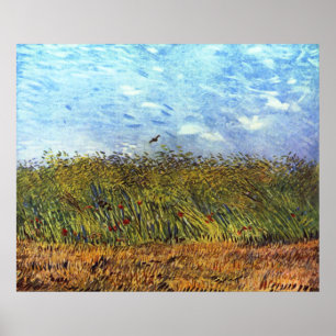 Van Gogh: Wheat Field with Poppies and Lark Poster