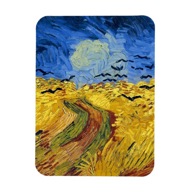 Van Gogh Wheat Fields Famous Impressionism Magnet (Vertical)