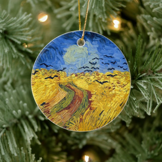 Van Gogh Wheat Fields impressionist Painting Ceramic Tree Decoration (Tree)