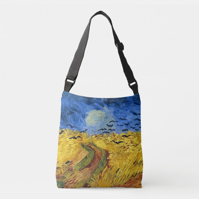 Van Gogh Wheat Fields impressionist Painting Crossbody Bag (Front)