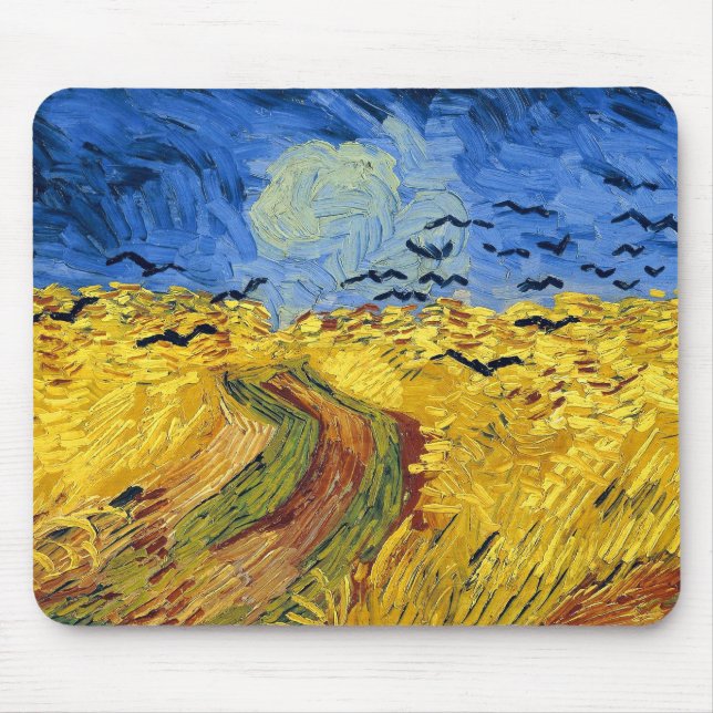 Van Gogh Wheat Fields impressionist Painting Mouse Mat (Front)