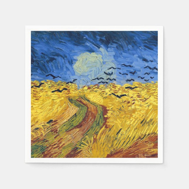 Van Gogh Wheat Fields impressionist Painting Napkin (Front)