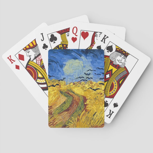 Van Gogh Wheat Fields impressionist Painting Playing Cards (Back)