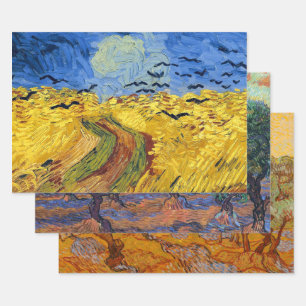 Van Gogh Wheat Fields impressionist Painting Wrapping Paper Sheet