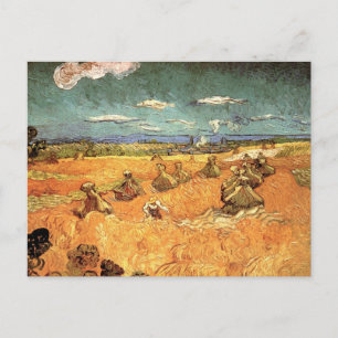 Van Gogh Wheat Stacks with Reaper Vintage Fine Art Postcard
