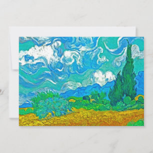 Van Gogh Wheatfield with Cypresses Invitation
