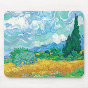 Van Gogh Wheatfield with Cypresses Mouse Mat