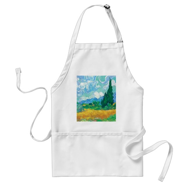 Van Gogh Wheatfield with Cypresses Standard Apron (Front)