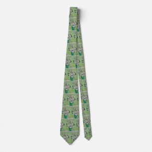 Van Gogh White Roses - Emerald Vase Floral Art Tie