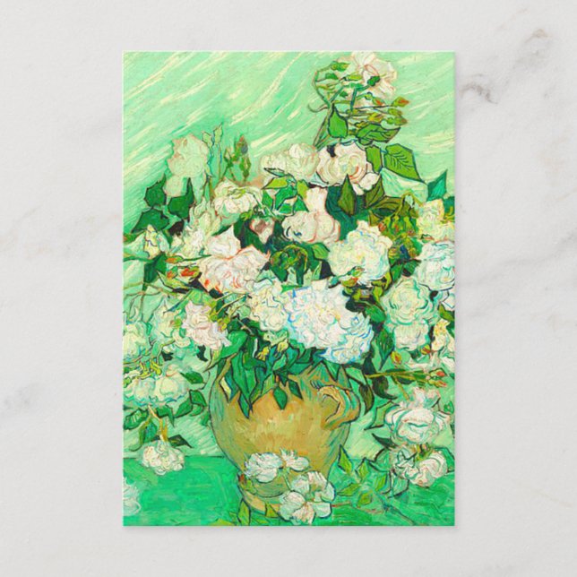 Van Gogh White Roses Enclosure Card (Front)