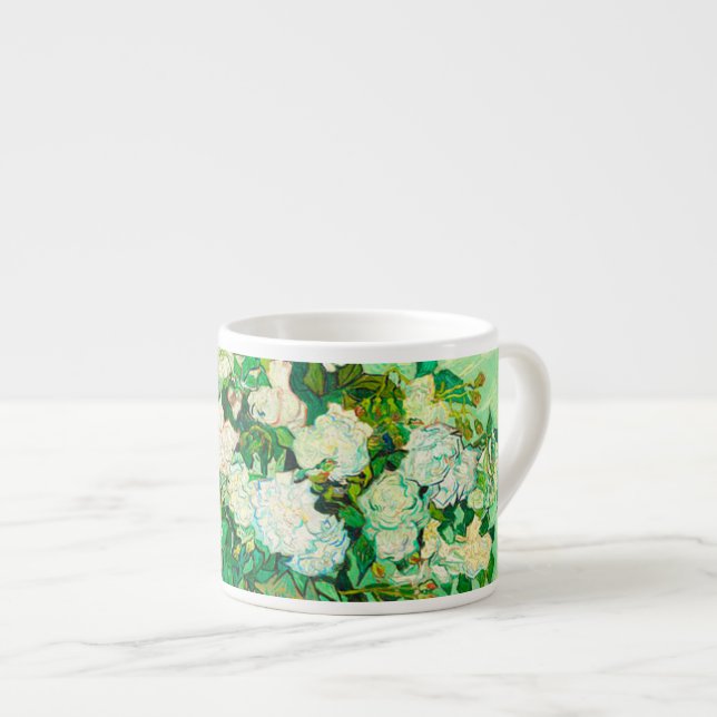 Van Gogh White Roses Espresso Cup (Front Right)