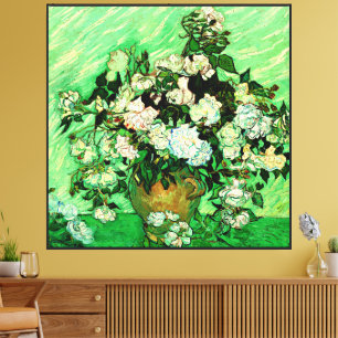 Van Gogh - White Roses, famous painting, Canvas Print
