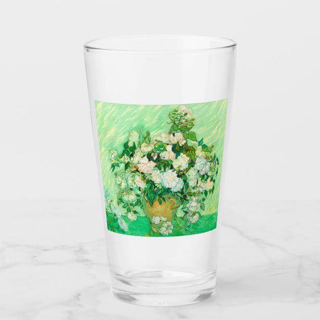 Van Gogh White Roses Glass (Front)