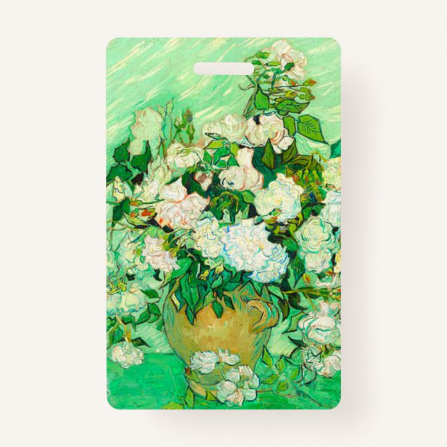 Van Gogh White Roses ID Badge (Front)