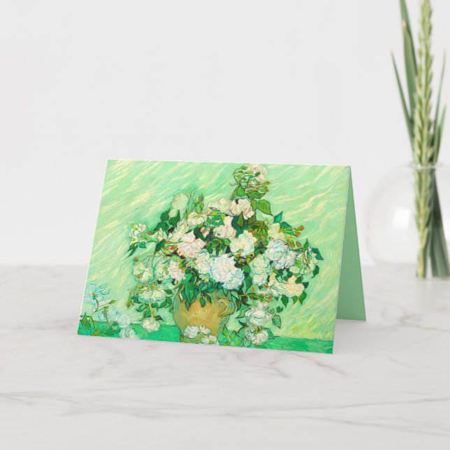 Van Gogh White Roses Invitation (Front)