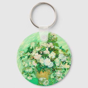 Van Gogh White Roses Key Ring