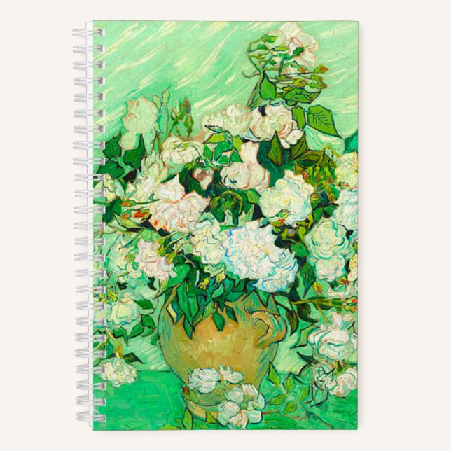 Van Gogh White Roses Notebook (Front)