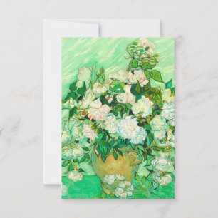 Van Gogh White Roses RSVP Card