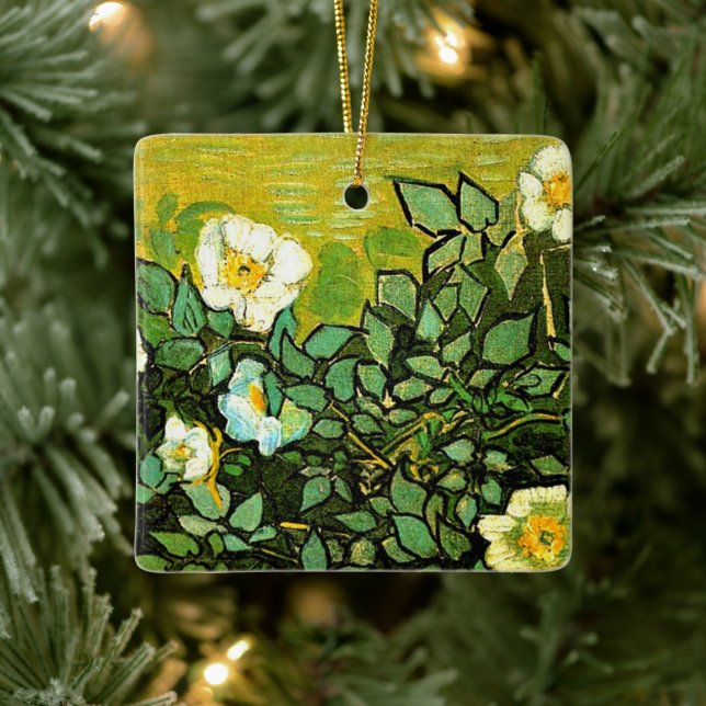 Van Gogh - Wild Roses Ceramic Ornament (Tree)
