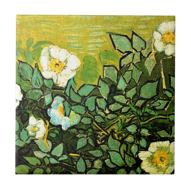 Van Gogh - Wild Roses Tile (Front)