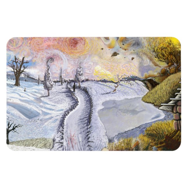 Van Gogh: Winter Landscape Magnet (Horizontal)