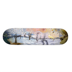 Van Gogh: Winter Landscape Skateboard