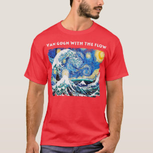 Van Gogh With The Flow Starry Night and Great Wave T-Shirt