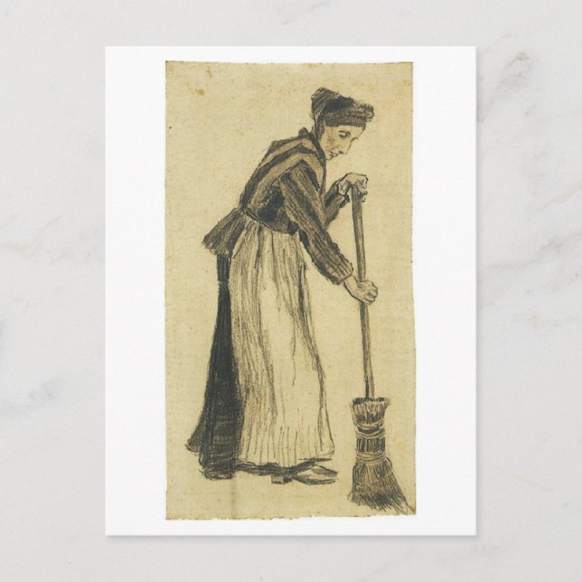 Van Gogh Woman with a Broom Postcard (Front)
