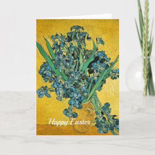 Van Gogh Yellow Irises Floral Vintage Easter Holiday Card