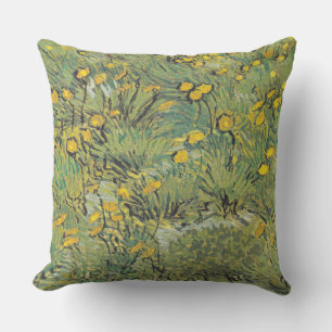 Van Gogh Yellow Meadow - Classic Floral Art Cushion