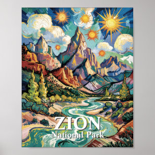 Van Gogh Zion Virgin River Patriarchs Custom Poster